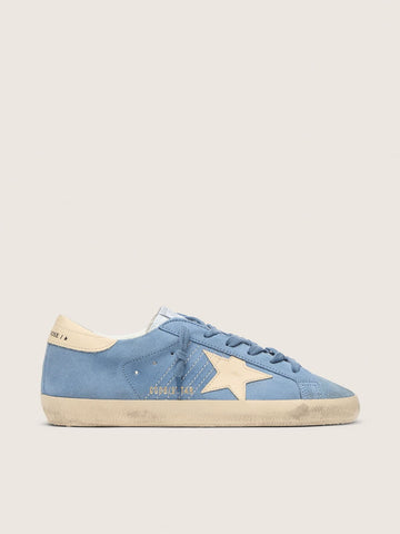 Light Blue Suede With Beige Leather Star