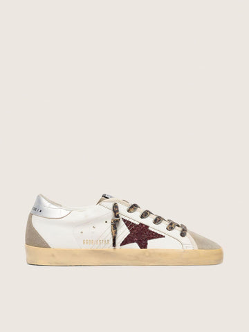 Burgundy Glitter Star And Silver Heel Tab