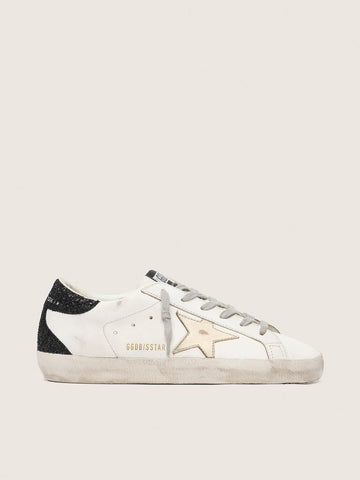 Gold Star And Black Glitter Heel Tab