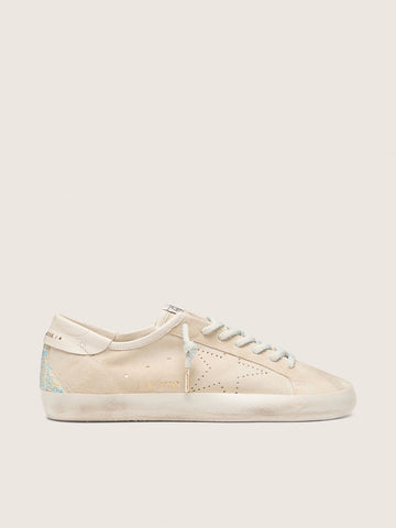 Cream Suede With Perforated Star And Bead Insert