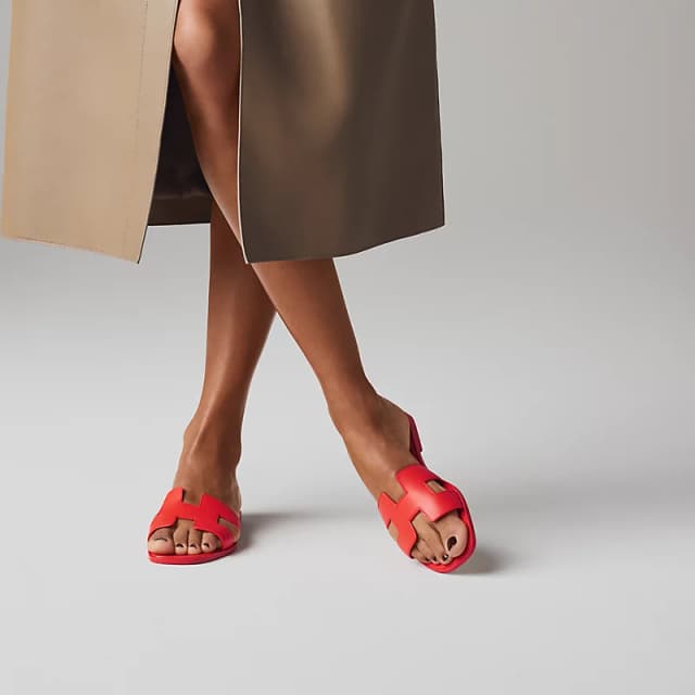 Sandale Hermès Oran Rouge Grenadine